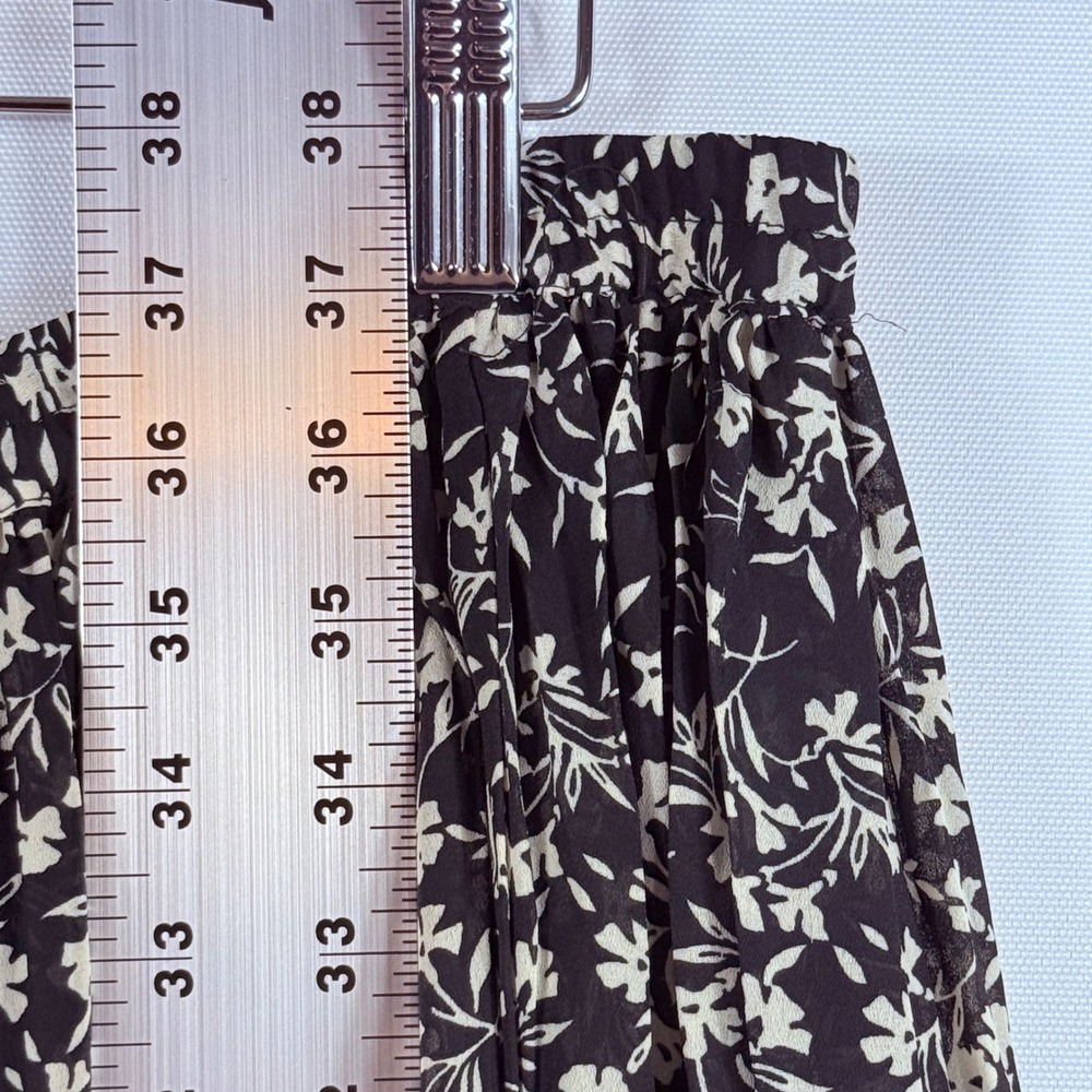 Express Maxi Skirt Womens Large Black Floral Elastic Waist Cottagecore Boho - Picture 5 of 7